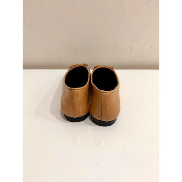 Tory Burch Nappa Leather Bow Cap-Toe Ballet Flats Ginger Black Women's Size US 7 - Picture 5 of 7